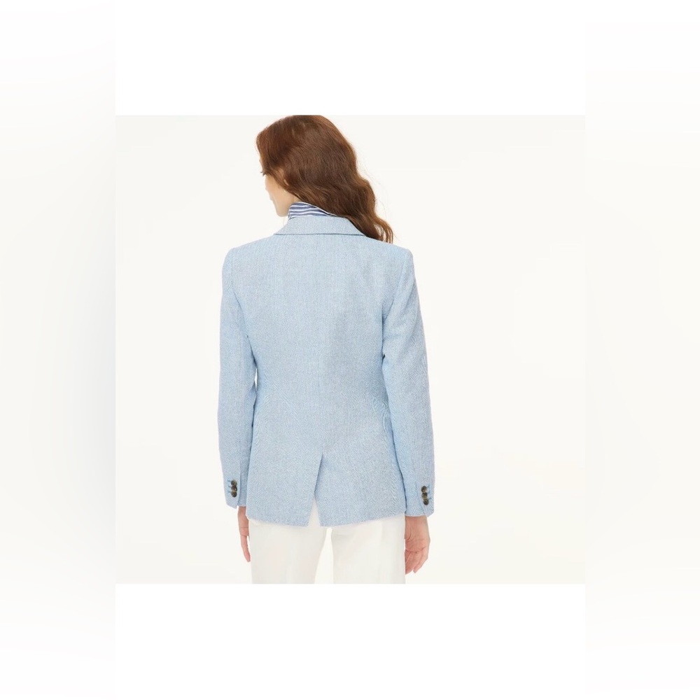🔥NWT J. Crew Blue Herringbone Blazer - Picture 3 of 12